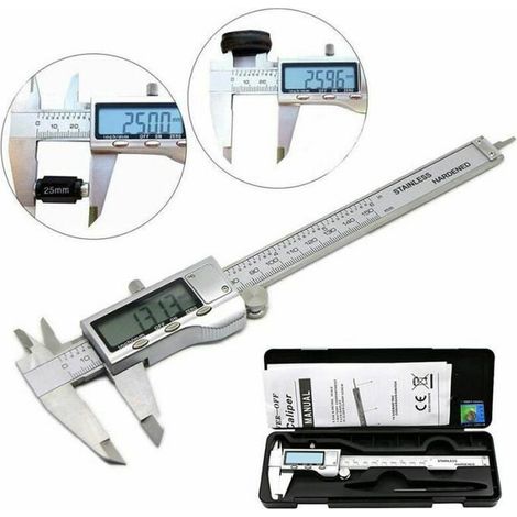 0-150mm Digitaler Messschieber LCD Mikrometer Edelstahl Silber