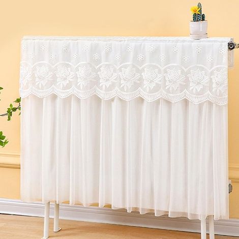 CCYKXA  Elegant lace radiator dust cover – Breathable fabric, decorative floral embroidery, dust protection for home heating, easy to clean and install, 60cm