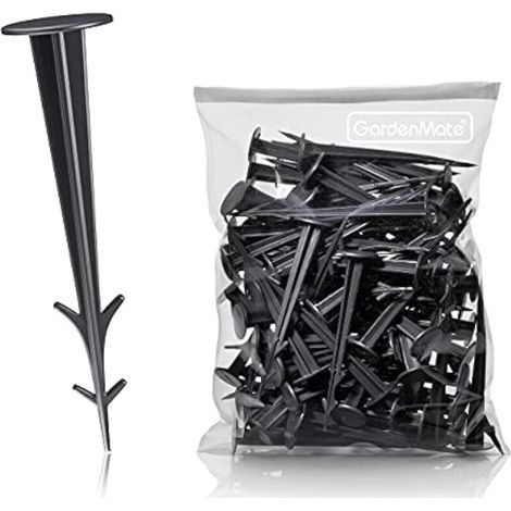 Lot de 50 Piquets d’Ancrage en Plastique Noir Résistant aux UV – 12 cm – Pour Filets, Bâches, Clôtures et Stabilisation Extérieure (1/5)