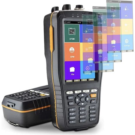 Elfcam® - ELF-290 Mini Réflectomètre à Fibre Optique Portable OTDR Monomode 1310nm / 1550nm, 24dB / 22dB, Portable 4 en 1 OTDR + VFL+ OPM + OLS, Jusqu’à 60km