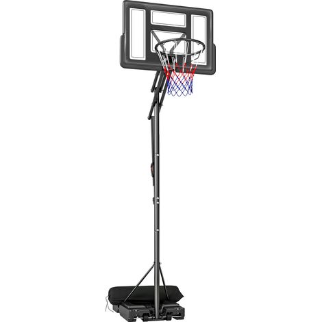 Canestro da Basket Altezza Regolabile 235-305cm in PE Infrangibile Nero (1/5)