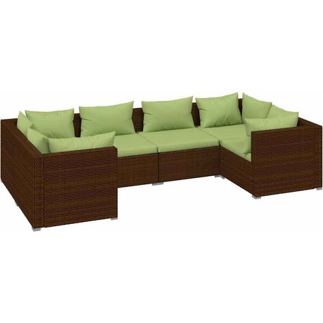 Maison Exclusive - 6-tlg. Garten-Lounge-Set mit Auflagen Poly Rat (1/5)
