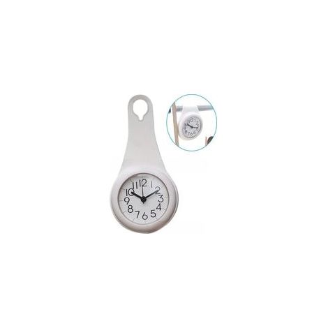 Réveil silencieux pour salle de bain – Ventouse – Mini réveil créatif – Blanc (1/5)