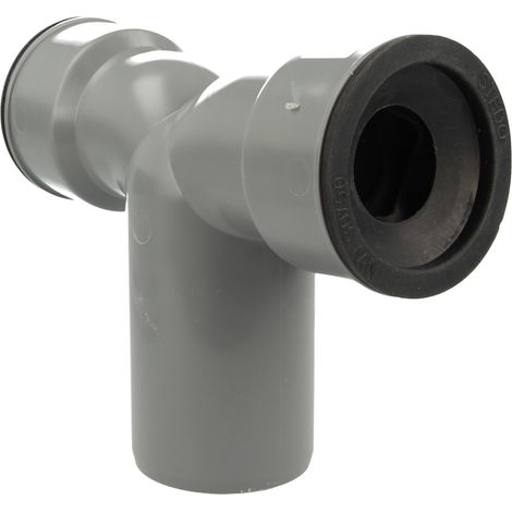 HT Doppel Siphonwinkel Bogen 90° Ø 32/50/32, mit Siphon-Gummis Ø 32 mm
