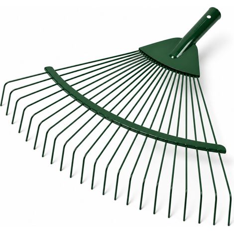 Tête de Râteau à Feuilles 22 Dents Fines – Râteau de Jardin en Métal 40 x 40 cm – pour Feuilles, Herbe Coupée et Petits Débris – Tête Seule sans Manche (1/5)