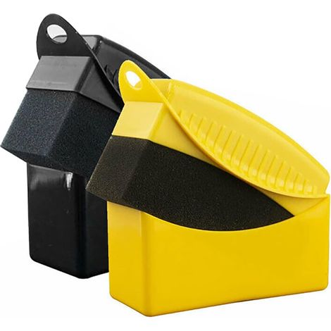 Lntyq Lot de 2 éponges d'épilation à la cire pour roue de voiture avec étui de nettoyage pour pneu de voiture