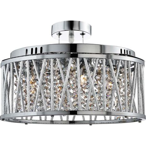 Searchlight Elise - Sospensione a soffitto a 5 luci cromata con cristalli, G9 (1/2)