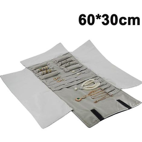Organisateur de bijoux de voyage élégant en velours, intérieur en tissu doux pour un rangement sans nœuds (1/4)