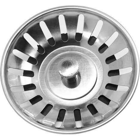 Spülbeckenstöpsel, 8 cm Abfluss, Edelstahl, Abflussstopfen für Waschbecken, Küche, Bad (1/5)