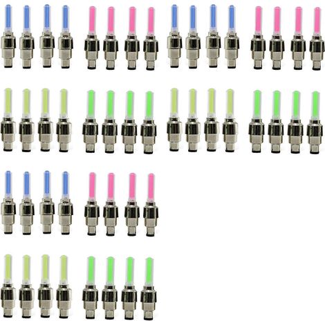 48 pièces Neon Vélo Spoke Lumières Vélo LED lampe Pneu vanne bouchon Flashlight roue Spoke Vélo accessoires (1/3)