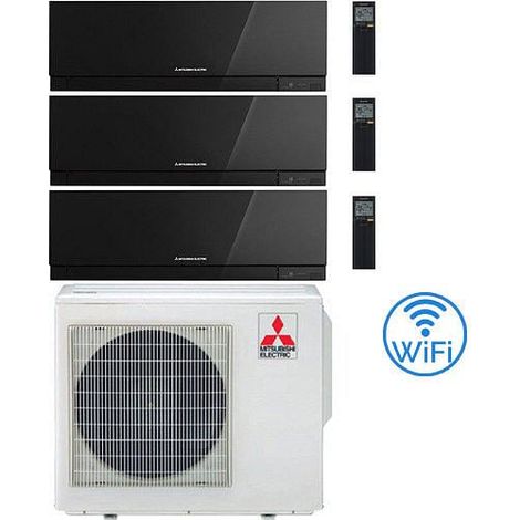 Climatizzatore Condizionatore Mitsubishi Kirigamine Zen Wifi Nero Trial Split Inverter 7000 + 7000 + 9000 BTU con U.E. MXZ-3F54VF classe A+++ /A++ NOVITÁ (1/2)