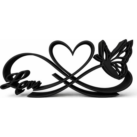 Elegante símbolo decorativo de amor infinito en negro. (1/3)