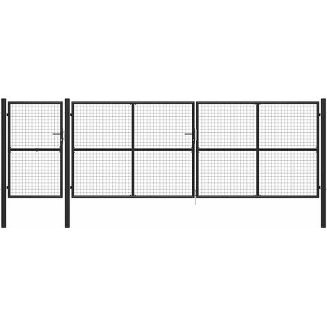 Portail de jardin en acier 500×150 cm anthracite