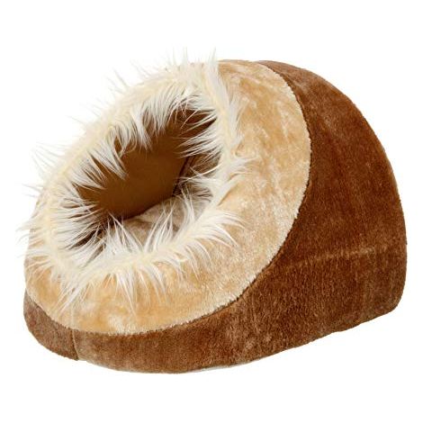 K & F Cueva Letto per gatti con capelli marroni 40 x 40 x 28 cm (1/3)
