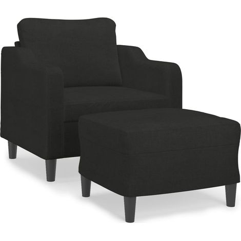 Maison Exclusive - Sessel mit Hocker Schwarz 60 cm Stoff