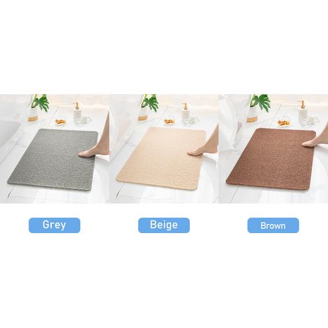 Tappetino antiscivolo per doccia, 61 x 41 cm, assorbente, ad asciugatura rapida, realizzato in luffa di PVC, lavabile in lavatrice, per bagno, camera da letto, cucina. (1/5)