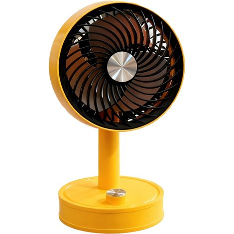 Ce nouveau mini ventilateur de bureau jaune est puissant, possède un design simple, est portable, facile à utiliser et peut être chargé via USB. (1/5)