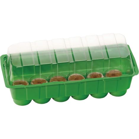 Romberg CLASSIC Anzuchthaus S PLUS COCO Grün 27,5 x 11 cm & 12 Kokos-Quelltabletten (1/2)