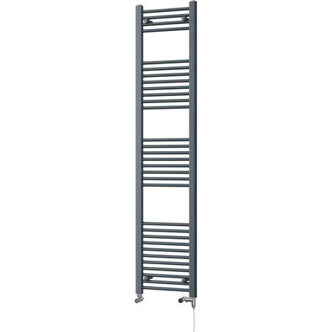 Zennor - Anthracite Dual Fuel Towel Rail H1800mm x W400mm Standard - Straight (1/3)