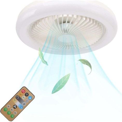 Ceiling Fan with Light, Ceiling Lamp, Adjustable Brightness and Color Temperature, 3 Fan Speeds, Timer and Sleep Mode, with Remote Control White MUMU (1/4)