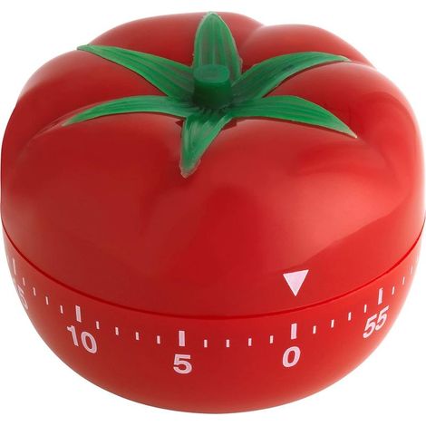 Pomodoro-Timer, 38.1005, Pomodoro-Technik, batterielos, analog, Aufziehmechanismus, Kurzzeittimer, zum Lernen/Spielen/Kochen/Hausaufgaben, rot (1/5)