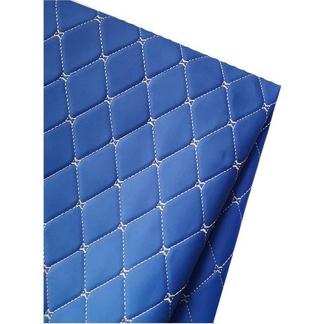 Tissu Simili Cuir Matelassé de Rembourrage 1,4x1m Tissu Faux Cuir 0,6cm Simili Cuir d'ameublement Pour Meubles Voitures CanapéS Coussins Sièges Artisanat(Size:1m,Color:bleu roi) (1/5)
