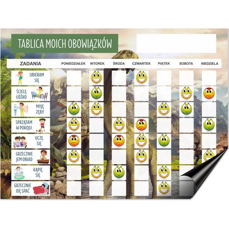Agenda frigo Tableau de bonne conduite pour enfants Aimant + smileys (1/5)