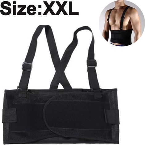 Ceinture Lombaire - Avec Bretelles Réglables - Soutien Pour Bas Du Dos - Noir - Taille Unique (1/5)