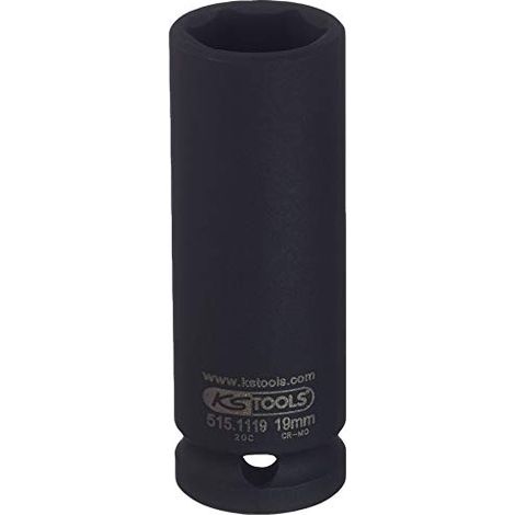 Bussola esagonale 1/2" per avvitatori ad impulsi, lunga, 19mm (1/4)