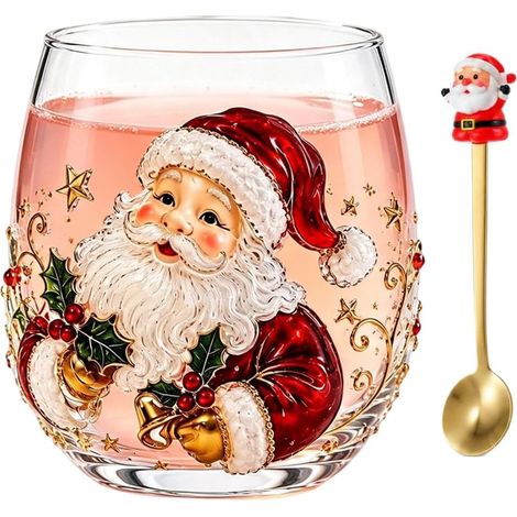 Verre Père Noël Mugs En Verre À Vin Père Noël Bonhomme De Neige Renne Tasse à café pour les fêtes Pour Thé Jus Lait Soda Boissons Chaudes Et Froides Eau Fêtes De Fin D'Année Thanksgiving (1/5)