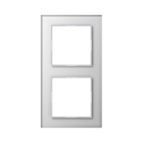 Jung Cadre en verre 2gang, A CREATION, blanc alpin, montage vertical et horizontal AC 582 GL WW