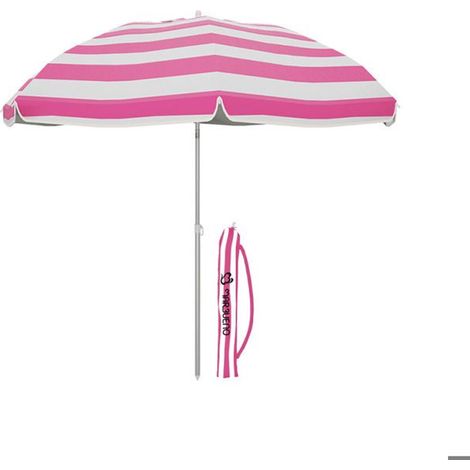 Strandparasol - MARBUENO - SOMMER 10216R - Rosa - Durchmesser 160 cm - Polyestergewebe, Aluminiumstruktur