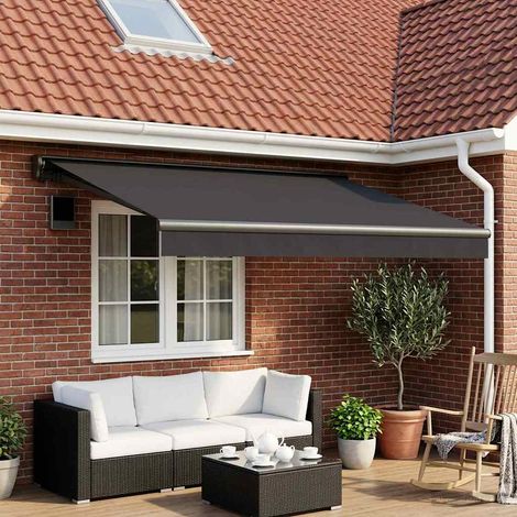 vidaXL  Awning Replacement Fabric  Anthracite 350 x 250 cm Polyester