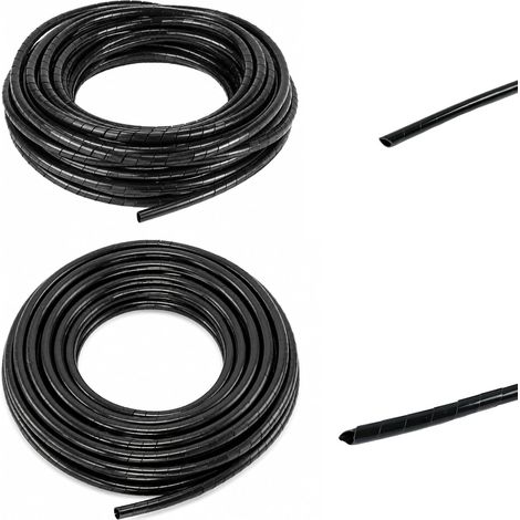 Gaine Spirale Flexible pour Câble Électrique, 10m de Cache Câble Gestion, Protection et Organisation Noir, 4mm et 6mm, pour Bureau TV, Matériau Résistant aux Enfants et Animaux (1/5)