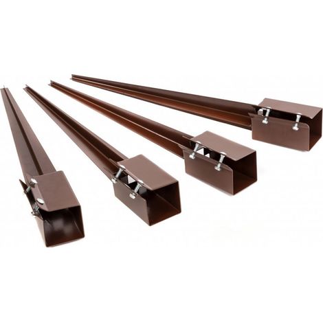 Oypla 4x Heavy Duty Drive Down Fence Post Anchor Spike Grip Holder - 75 x 750mm (1/5)