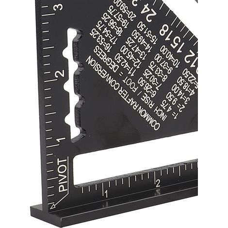 7-Zoll-Dreiecklineal aus schwarz eloxiertem Aluminiumprofil (1/5)