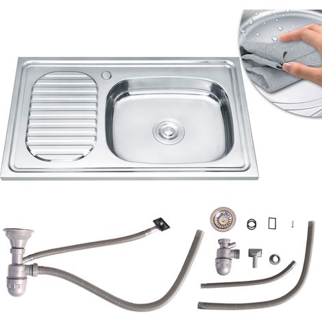 Melko 75CM Edelstahlspüle Küchenspüle Spülbecken Einbauspüle Abwaschbecken 