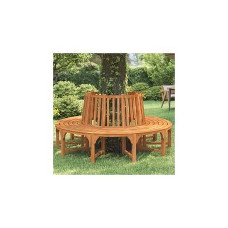 Banc de tour d'arbre rond Ø208cm bois massif eucalyptus (1/5)
