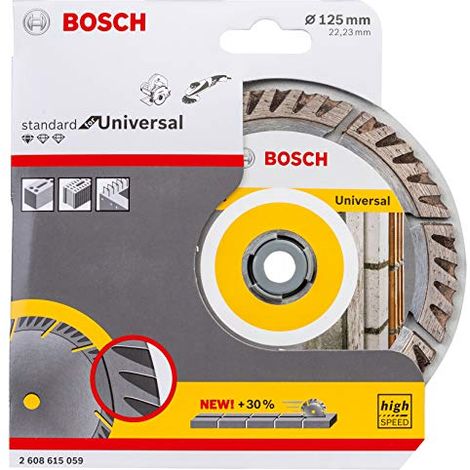 Bosch Professional 1x Diamond Cutting Disc 'Standard for Universal' (Concrete, Stone, Tile, Ø 125 x 22.23 mm, Accessories Angle Grinder)