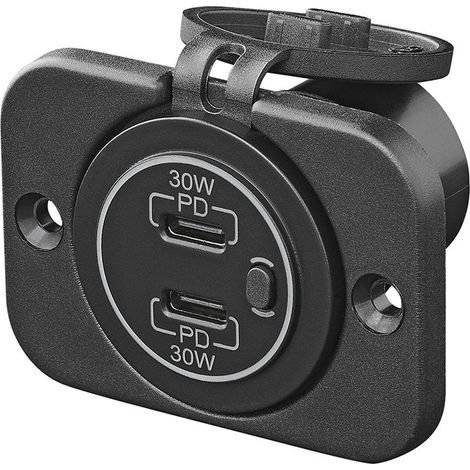 Usb schnellladegerat integrierter typ c 2 wege 1224 v 3 a