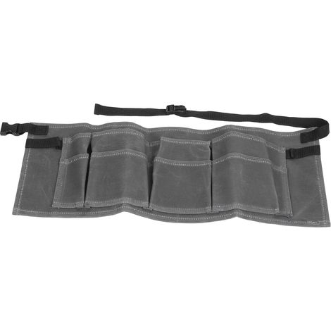 Sacoche à outils de jardin ajustable, ceinture porte-outils multipoches pour le travail du bois, pour le jardin et l'extérieur (gris) (1/5)