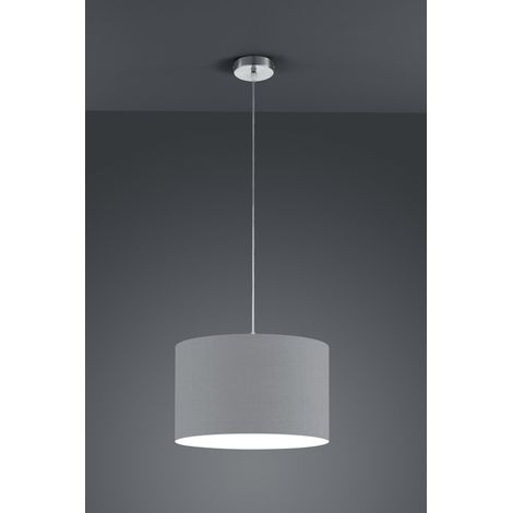 Sospensione Singola Hotel Paralume Grigio Ø40 cm Trio Lighting (1/4)