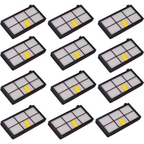 Paquete de 12 filtros HEPA para aspiradoras robot Roomba de las series 800, 900, 860, 870, 871, 880, 960 y 980.