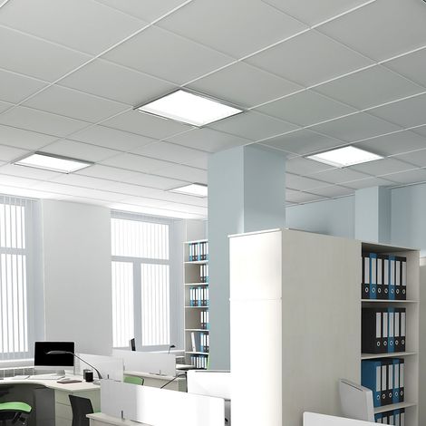 Lot de 4 plafonniers plafonniers LED plafonniers blanc salon eclairage salle de travail lampe ALU Ultra Slim (1/5)