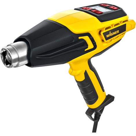 WAGNER Pistola termica FURNO 750 - Max.630°C, 2000 W, impugnatura ergonomica con getto, ugello di diffusione, ugello deflettore, ugello di centraggio, ugello allargato, raschiatore e display LCD (1/5)