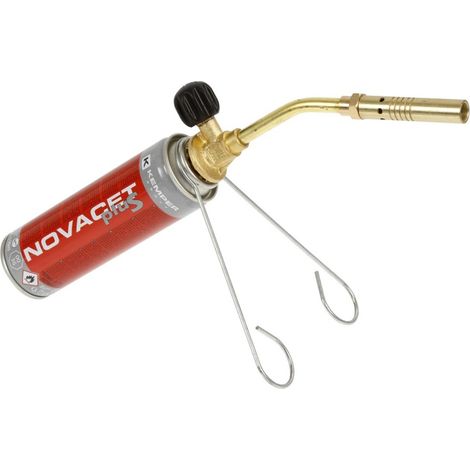 Kemper – Chalumeau soudeur à flamme bi-gaz – Température max 2100°C – Fonctionnement 360° – Avec bouteille propane 110ml