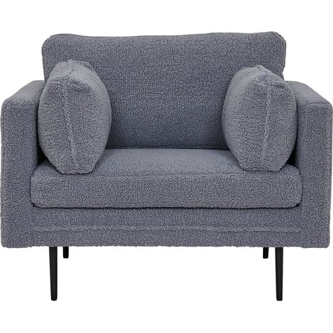 Boom Sessel teddy Stoff dunkelgrau.