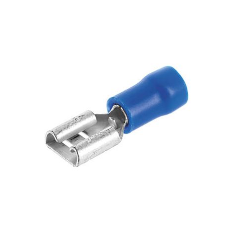 Fiches plates femelles pré-isolées PVC - Bleu - 6,3 x 0,8 - 1,5 - 2,5