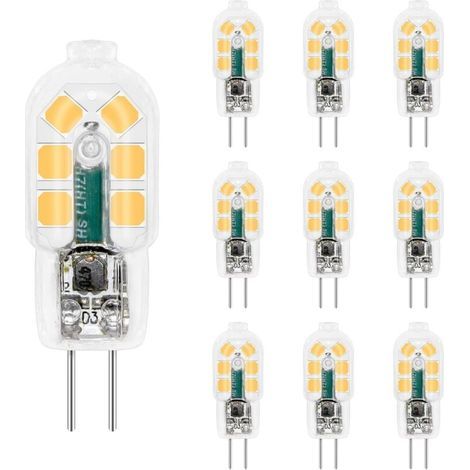 Ampoule Hotte Aspirante G4 LED 12V 2W Blanc Froid 6000K, 200LM, Halogène G4, LED Lampe G4 12V AC DC pour Camping Car/Hotte Cuisine, non-dimmable, lot de 10 [Classe énergétique A+] (1/5)