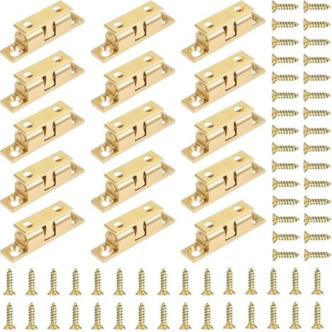 15 Pièces Double Loqueteau à Billes, Loqueteau à Billes Laiton Loqueteau à Double Bille pour Placard Meubles Porte Armoire Loquet (1/4)